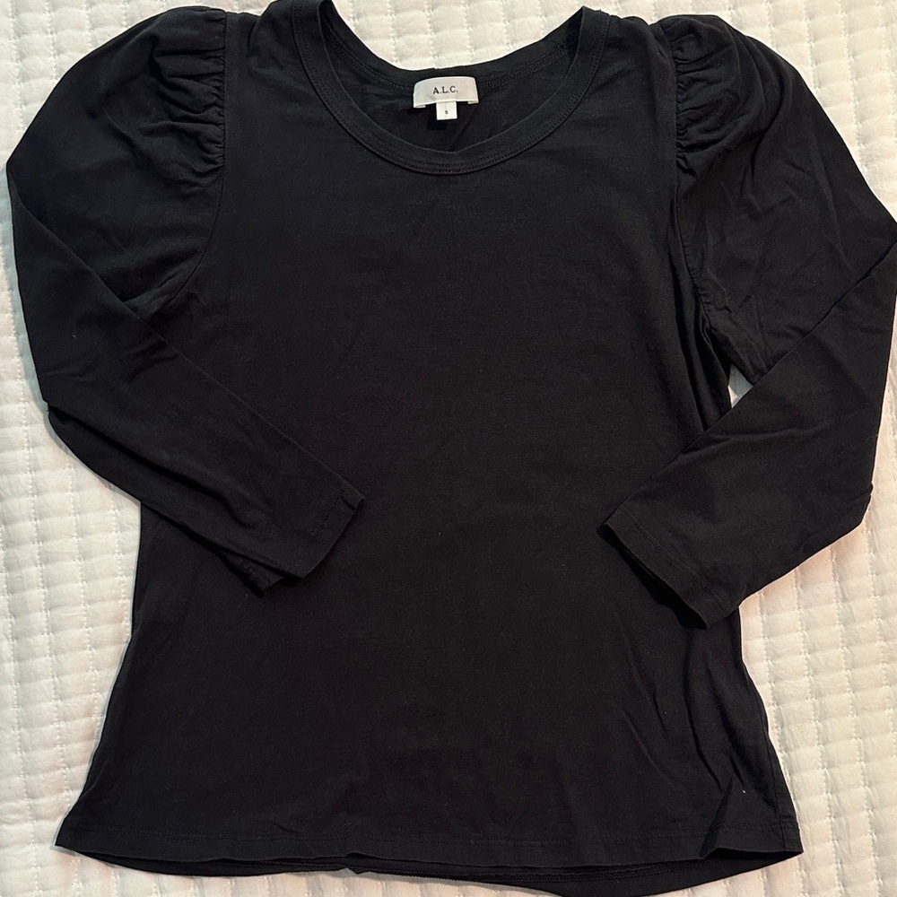 A.L.C. Black Long Sleeve Blouse
